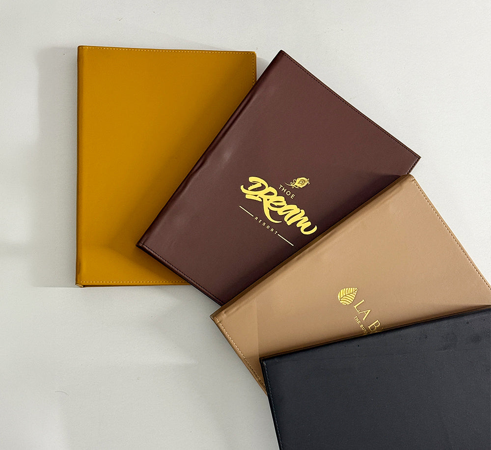 Luxury PU Leather Hotel Menu Folder