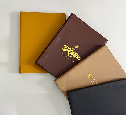 Luxury PU Leather Hotel Menu Folder