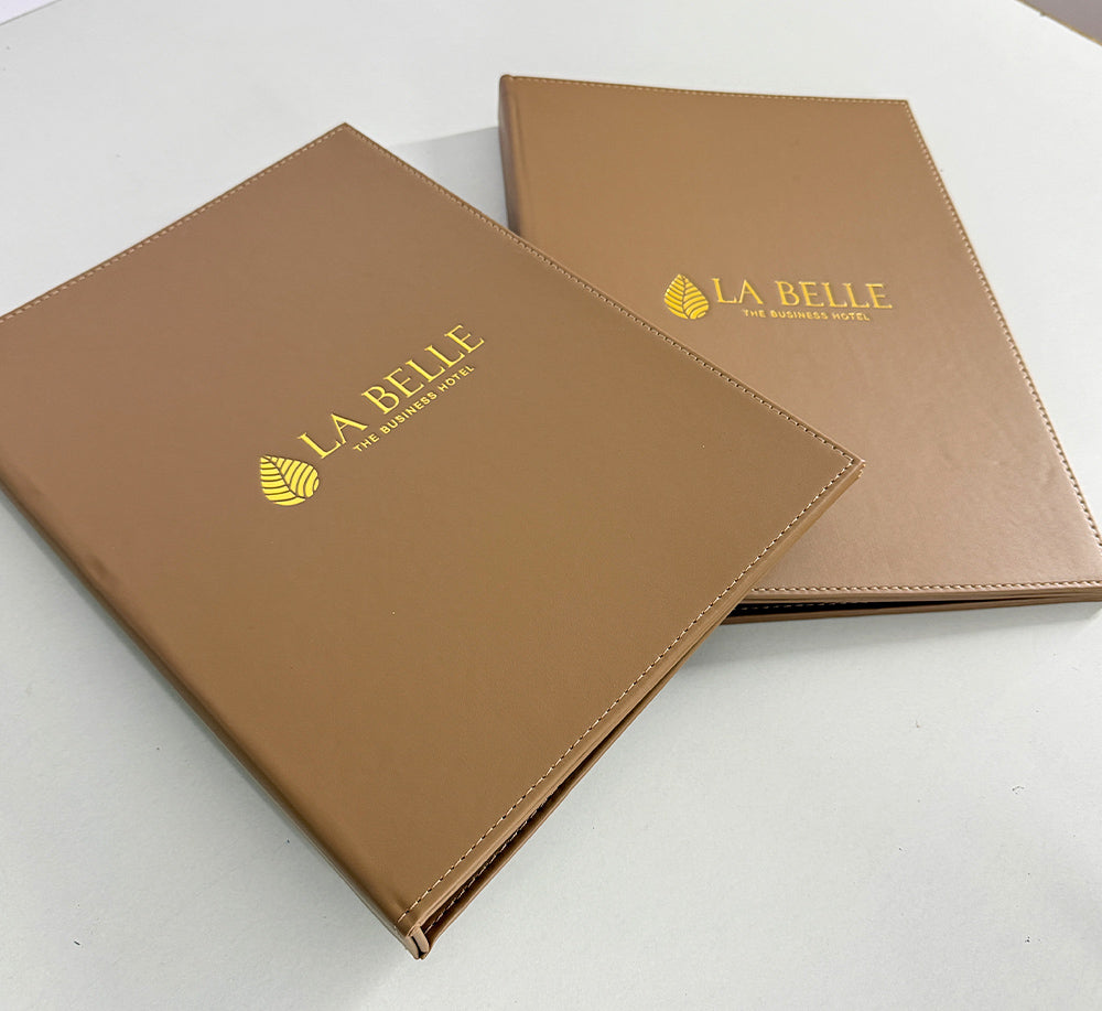 Luxury PU Leather Hotel Menu Folder