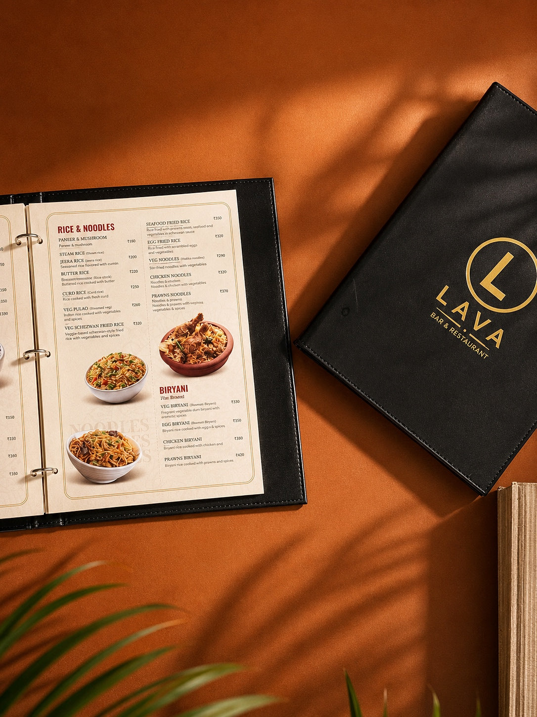 Premium Leather Menu Card Holder
