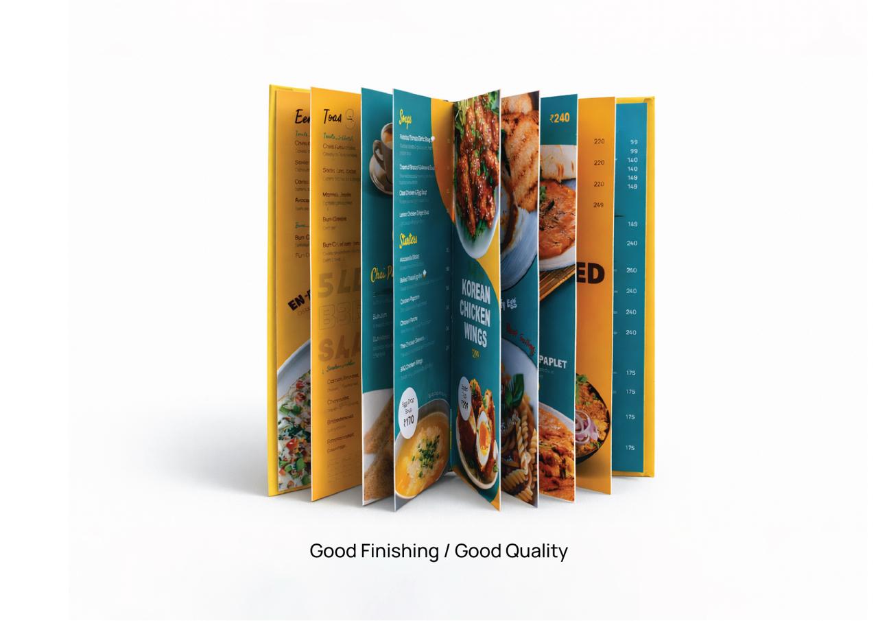 Premium Booklet Menu Card for Restaurant Menu