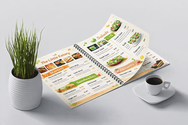 Wiro Bind Custom Menu Cards for Restaurant & Café | Durable Spiral Menu Printing