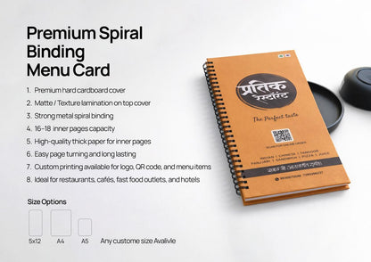 Wiro Bind Menu Cards